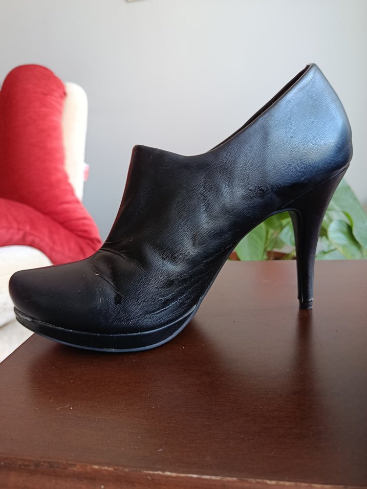 Siyah Rugan Dolgu Topuklu Kadın Stiletto - Görsel 2