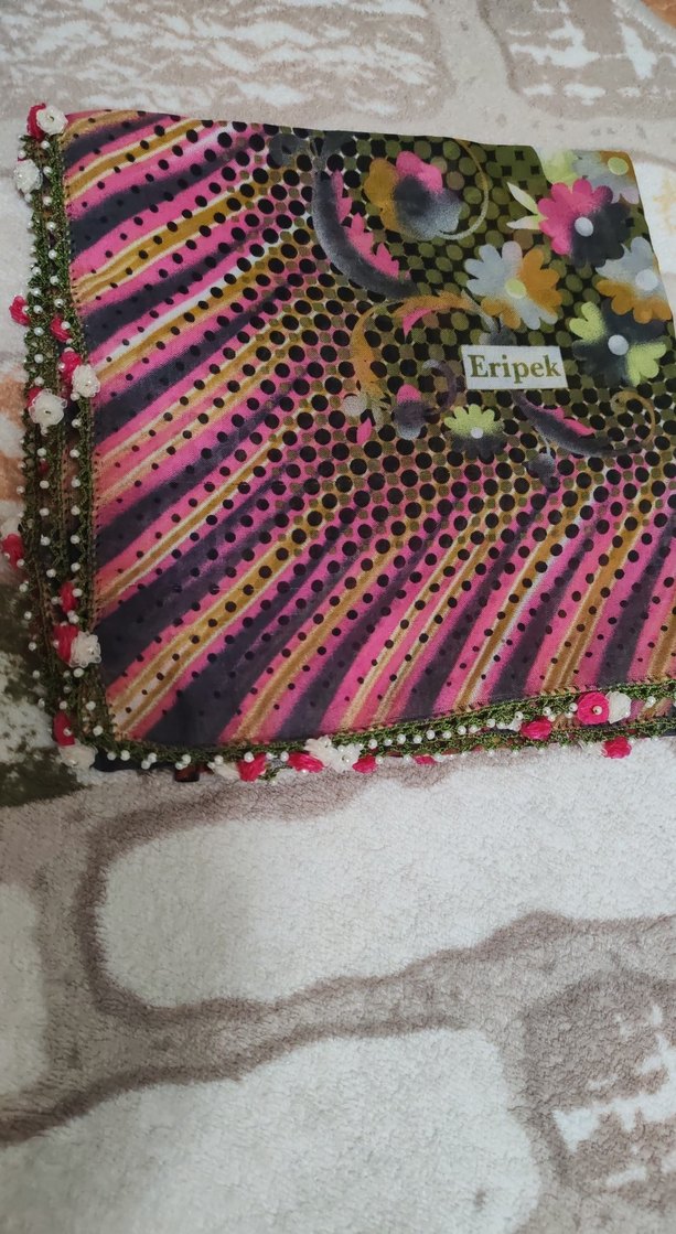 Renkli Fırfırlı Bohem Kadın Fular - Görsel 3