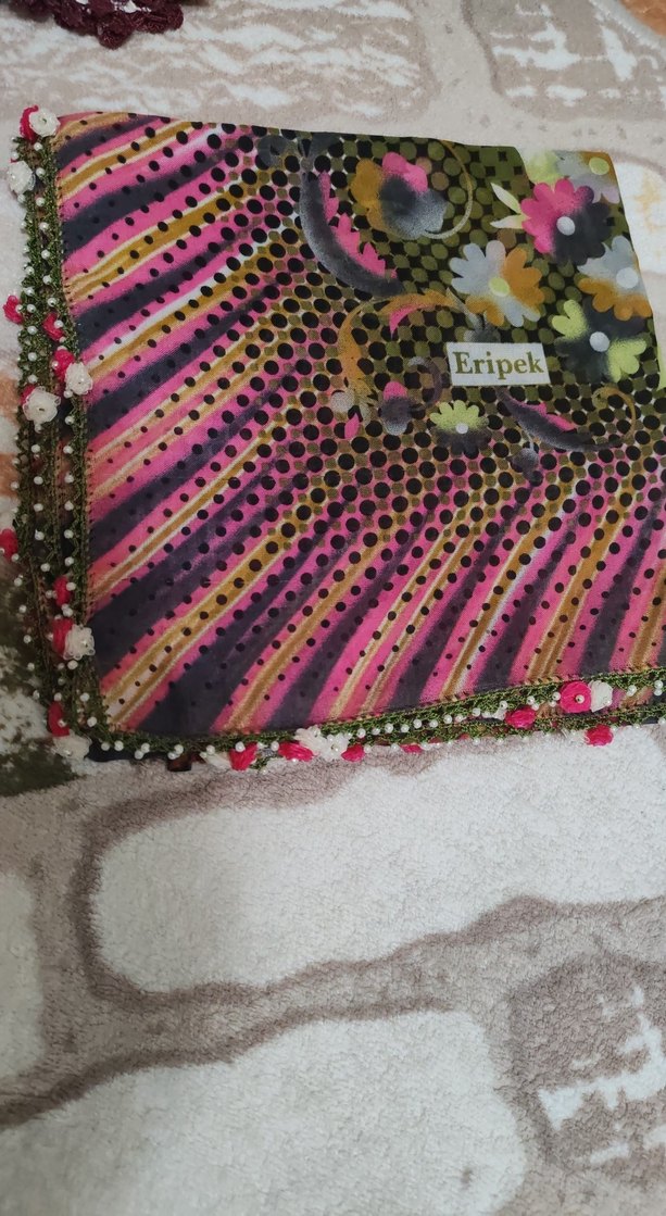 Renkli Fırfırlı Bohem Kadın Fular - Görsel 2