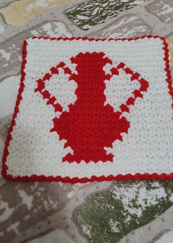 Kırmızı Desenli Örgü Banyo Süngeri - Görsel 3