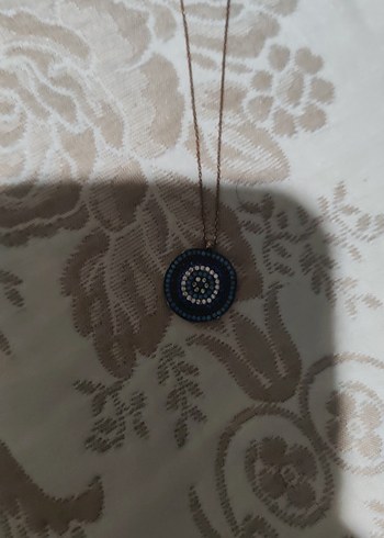 Nakışlı Mavi Zincir Kolye - Görsel 3