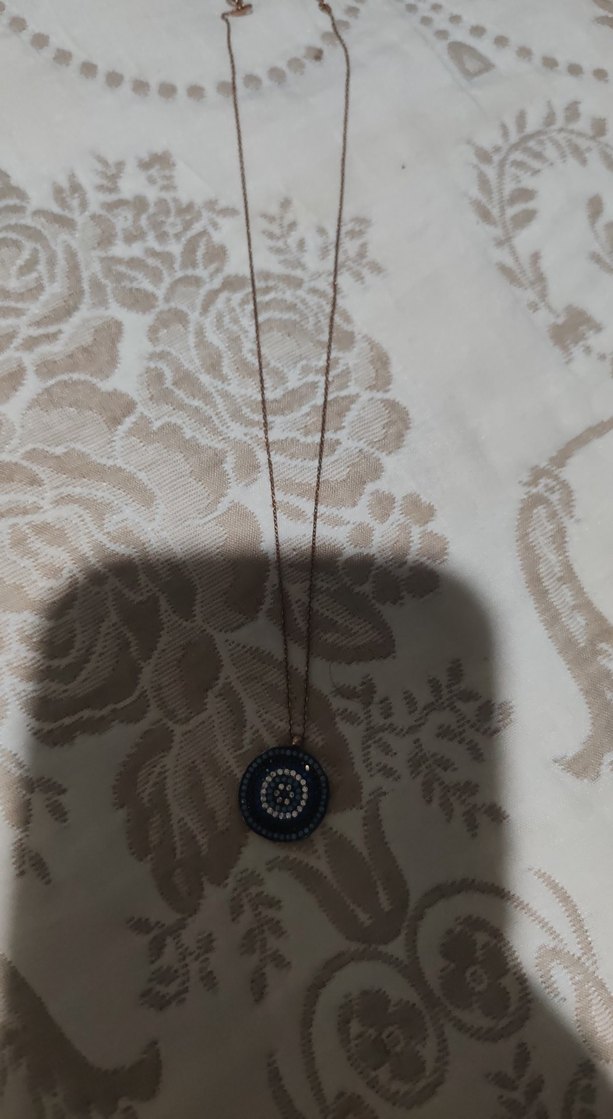 Nakışlı Mavi Zincir Kolye - Görsel 4