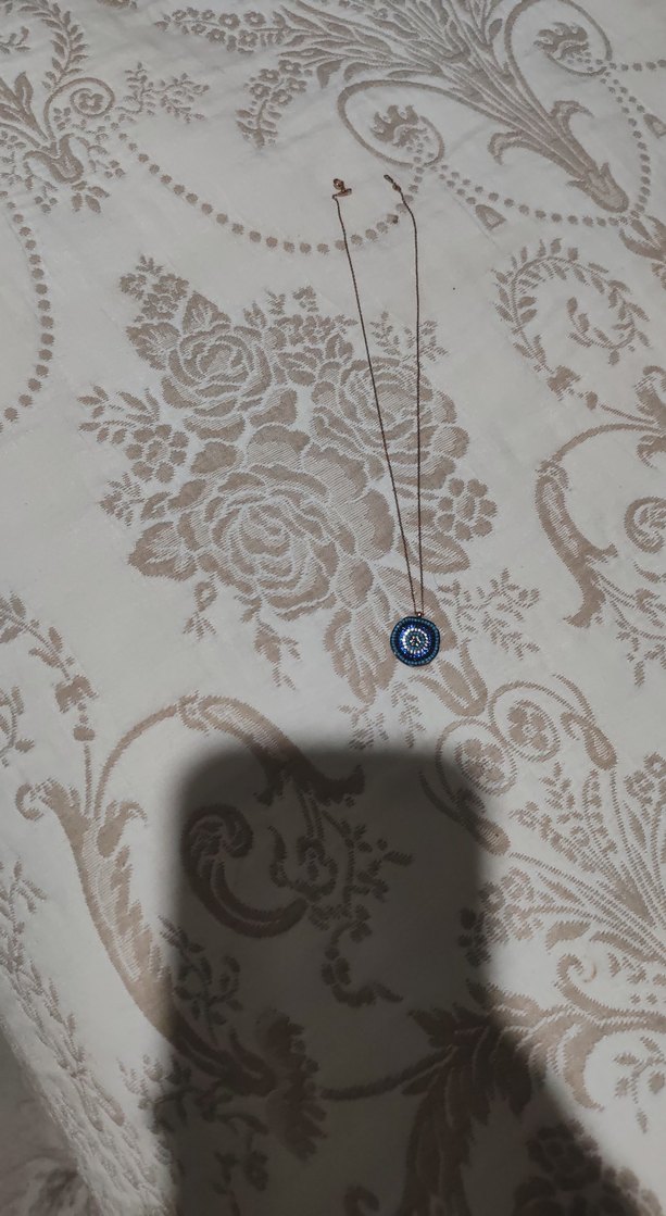 Nakışlı Mavi Zincir Kolye - Görsel 2