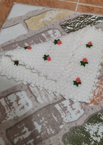 Beyaz Çiçek Desenli Banyo Süngeri - Görsel 4