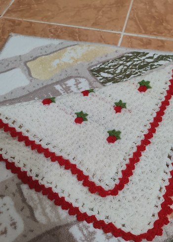 Kırmızı Çiçekli Beyaz Banyo Süngeri - Görsel 5