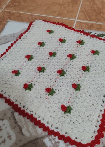 Kırmızı Çiçekli Beyaz Banyo Süngeri - Görsel 4