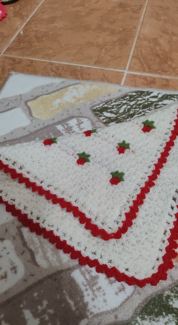 Kırmızı Çiçekli Beyaz Banyo Süngeri - Görsel 5