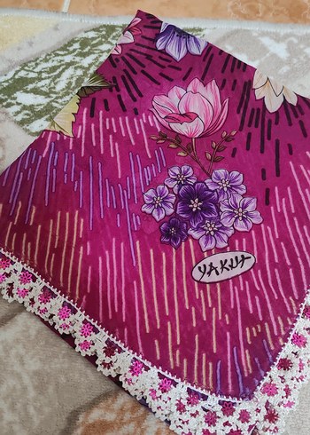 Mor Dantel Detaylı Bohem Kadın Fular - Görsel 3