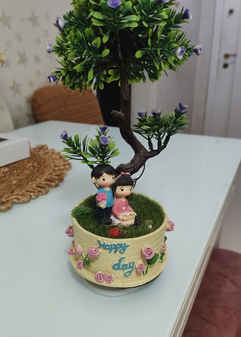 Renkli Çift Figürlü Dekoratif Ağaç - Görsel 2