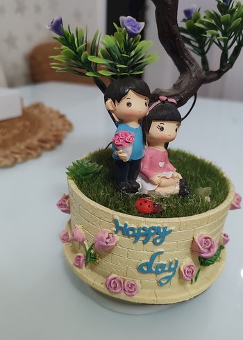 Renkli Çift Figürlü Dekoratif Ağaç - Görsel 3