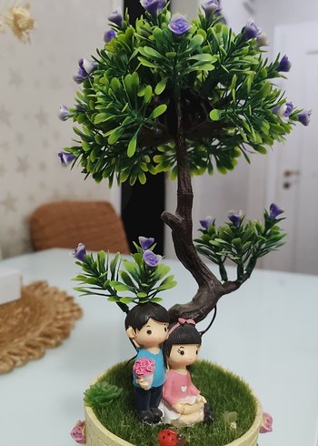 Renkli Çift Figürlü Dekoratif Ağaç - Görsel 4