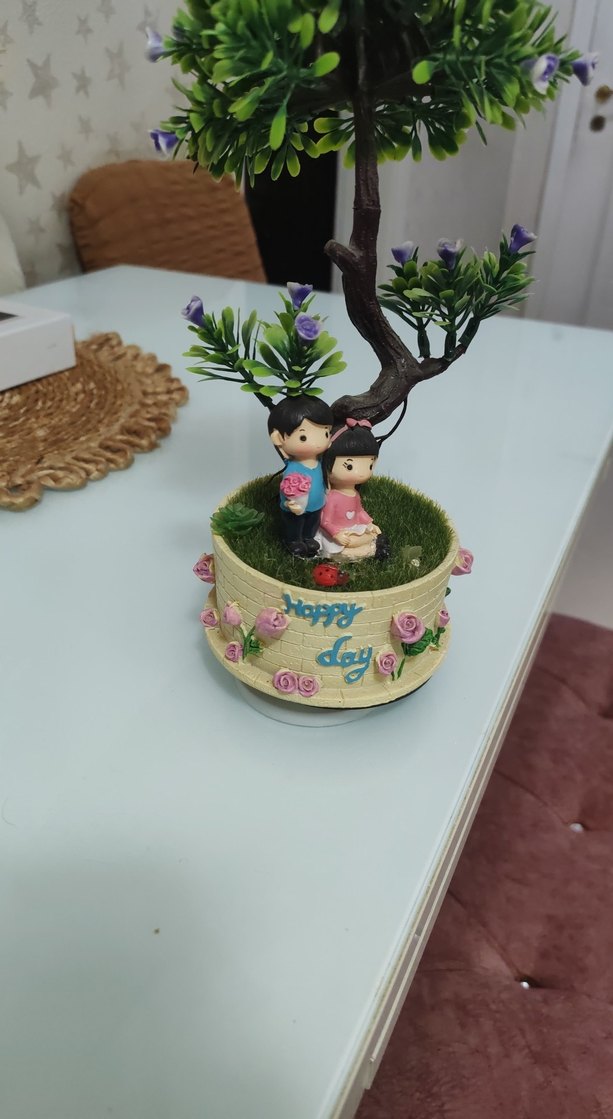 Renkli Çift Figürlü Dekoratif Ağaç - Görsel 5