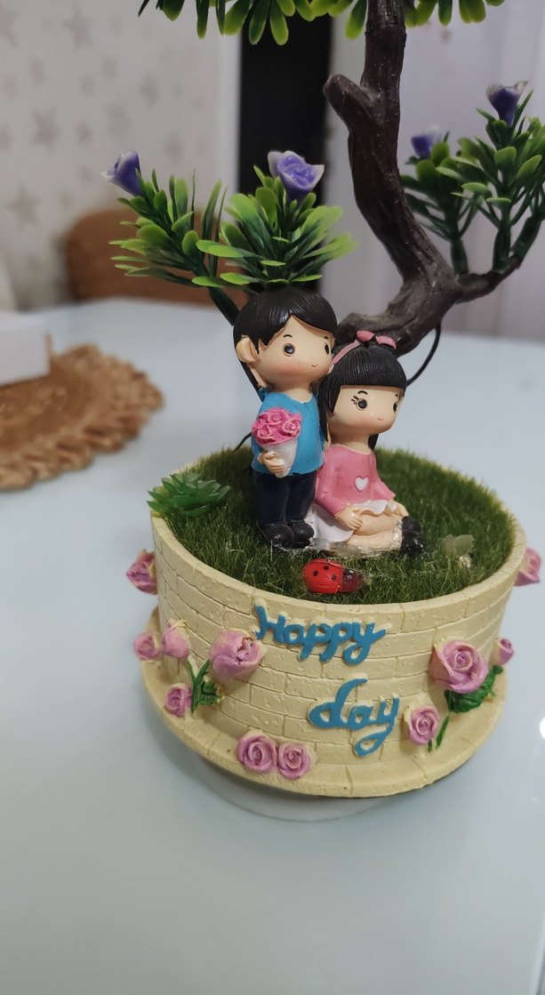 Renkli Çift Figürlü Dekoratif Ağaç - Görsel 3