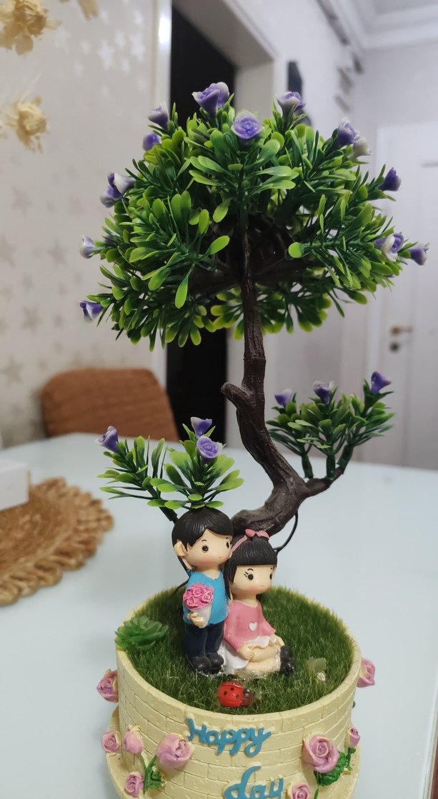 Renkli Çift Figürlü Dekoratif Ağaç - Görsel 4