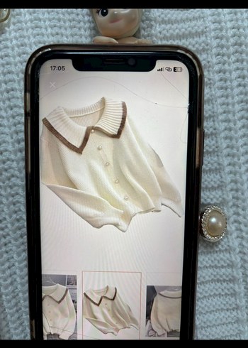 Pastel Beyaz Örgü Kadın Hırka - Görsel 2