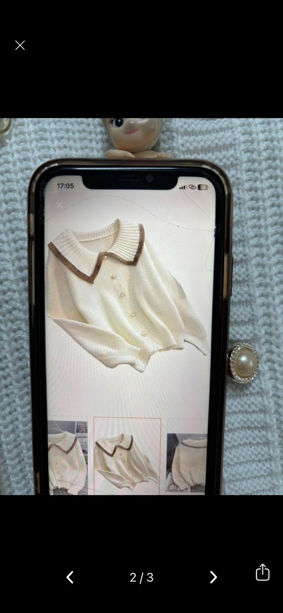 Pastel Beyaz Örgü Kadın Hırka - Görsel 2