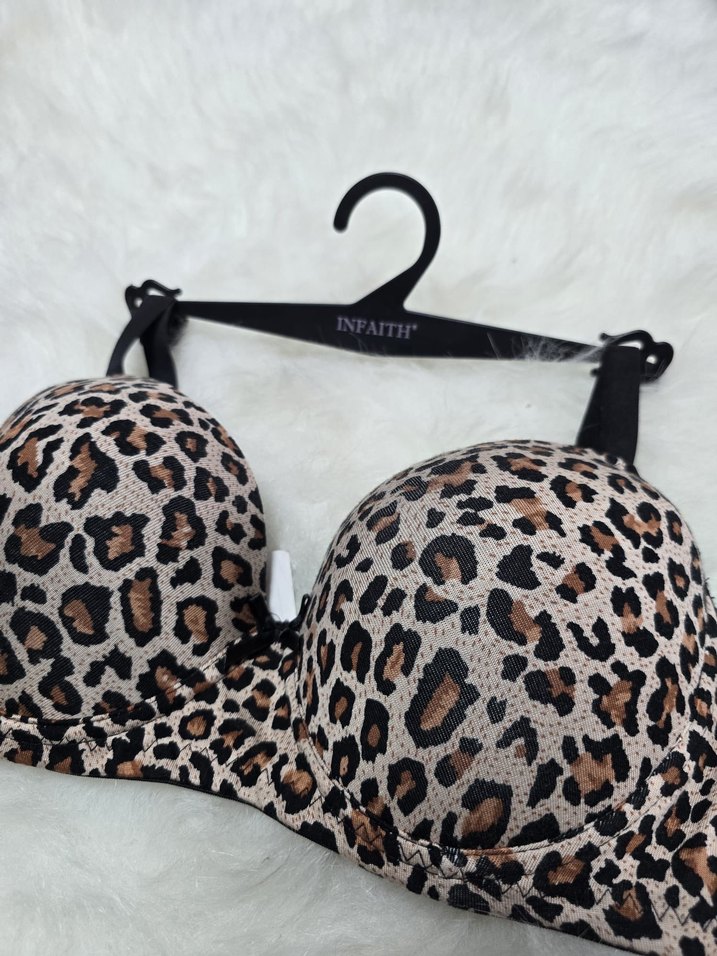 Leopar Desenli Kahverengi Sütyen - Görsel 2