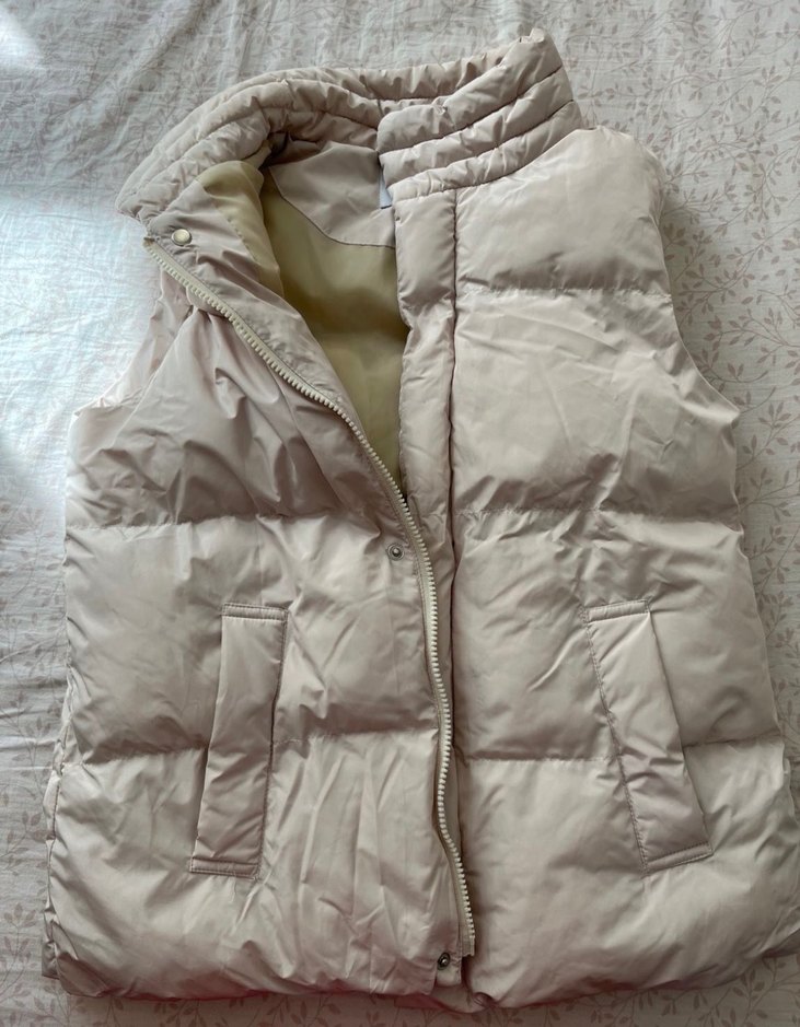 Ekru bej Yüksek Yakalı Kadın mudo Yelek - Görsel 3