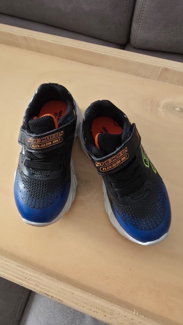 Skechers Mavi Bağcıksız Erkek Çocuk Spor Ayakkabı ışıklı - Görsel 2