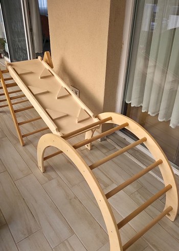 Bej Renkli Ahşap Çocuk Oyun Mobilyası pikler seti - Görsel 2