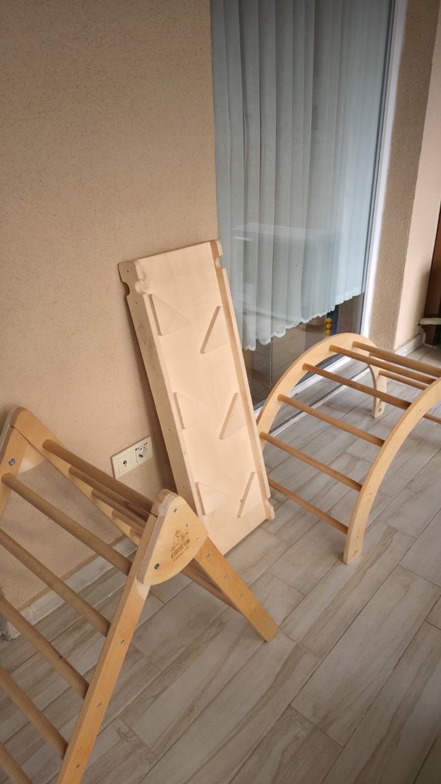 Bej Renkli Ahşap Çocuk Oyun Mobilyası pikler seti - Görsel 4