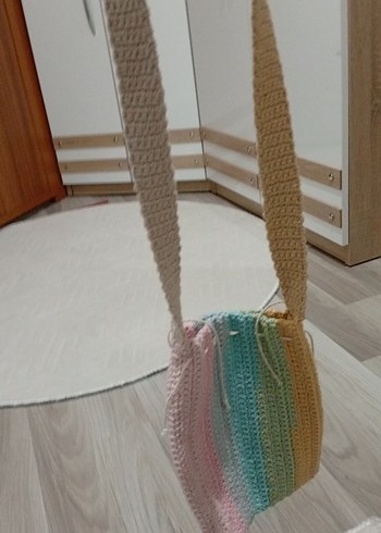 Renkli Örgü Bohem Kadın Çantası - Görsel 2