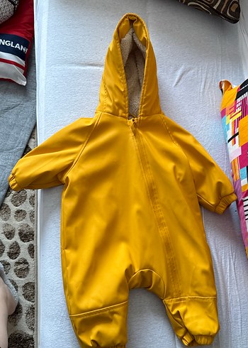 Sarı Fermuarlı Bebek Kayak Tulumu - Görsel 3