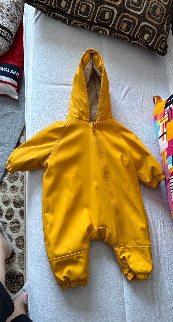 Sarı Fermuarlı Bebek Kayak Tulumu - Görsel 3