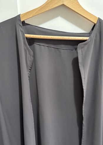 Uzun Kollu Gri Kadın Kimono - Görsel 3