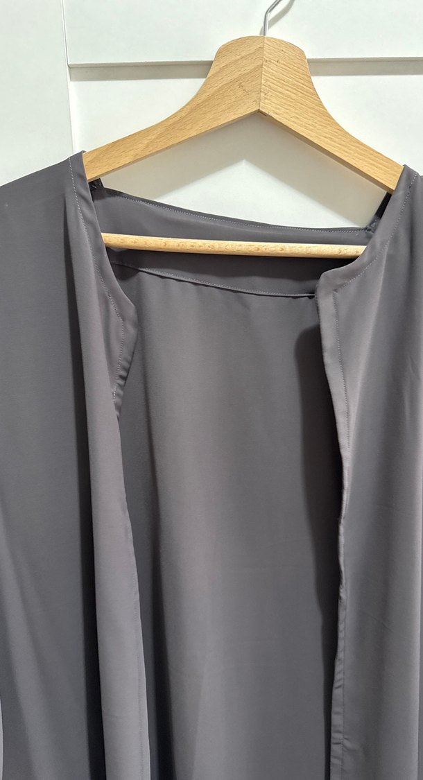 Uzun Kollu Gri Kadın Kimono - Görsel 3