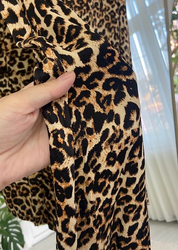 Diğer Kahverengi Leopar Desenli midi Etek