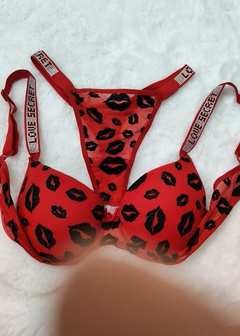 Renkli Desenli Kırmızı Mini Sütyen - Görsel 4