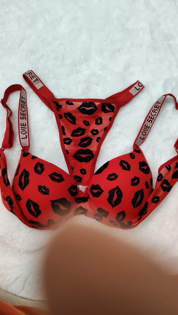 Renkli Desenli Kırmızı Mini Sütyen - Görsel 4