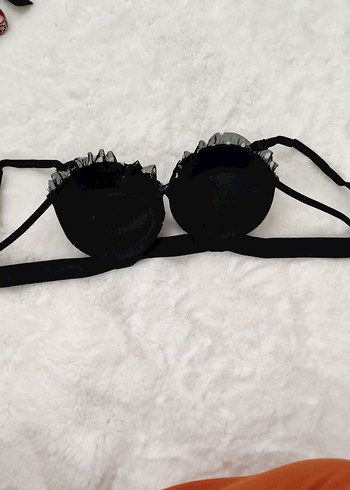 Siyah Puantiyeli Mini Goth Sütyen - Görsel 7