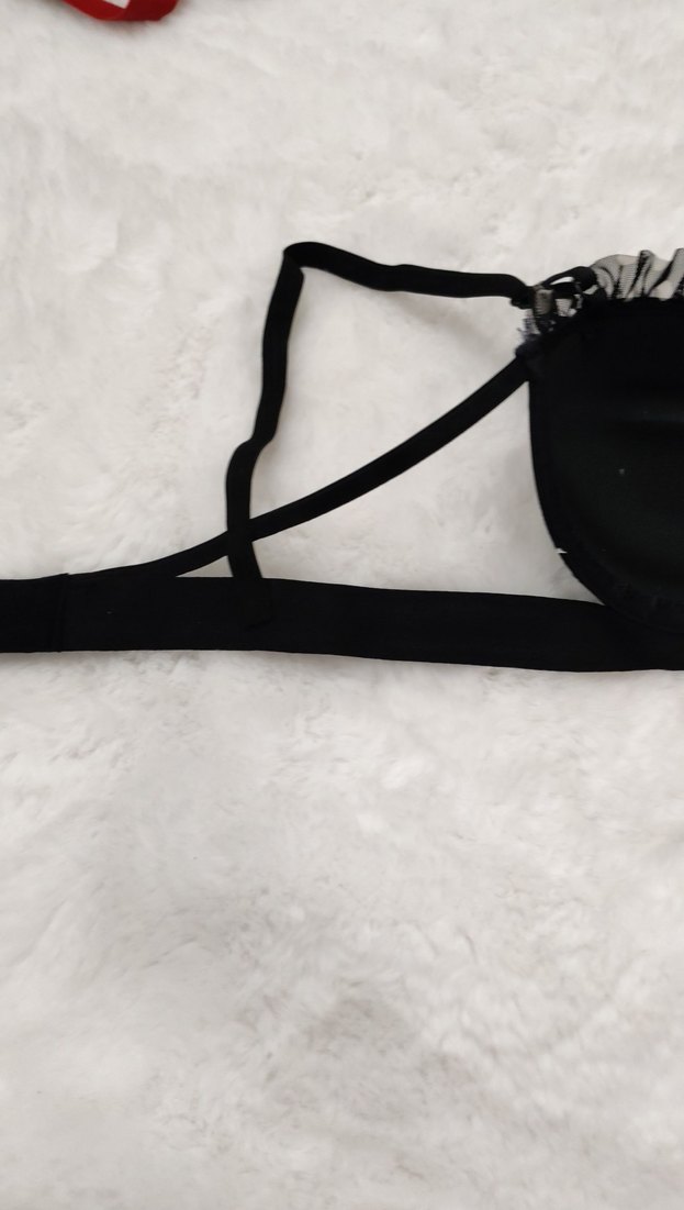 Siyah Puantiyeli Mini Goth Sütyen - Görsel 5