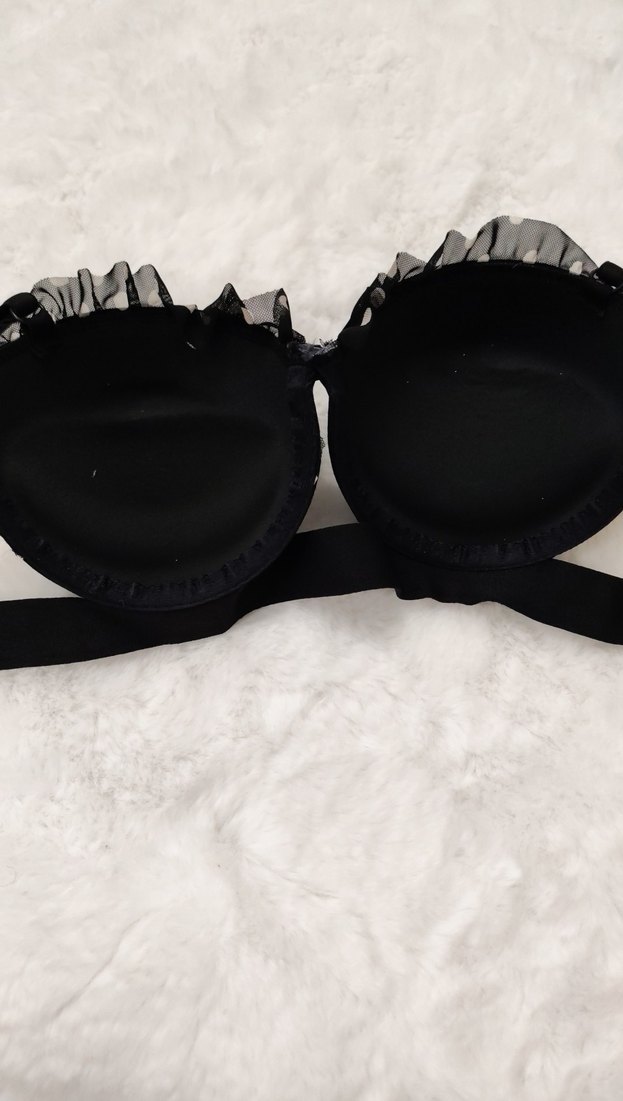 Siyah Puantiyeli Mini Goth Sütyen - Görsel 4