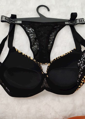 Altın Renkli Leopar Desenli Mini Sütyen Takımı - Görsel 3