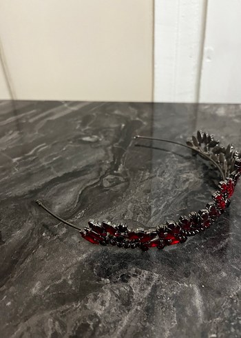 Klasik Kırmızı Camlı Gotik Saç Tacı - Görsel 3