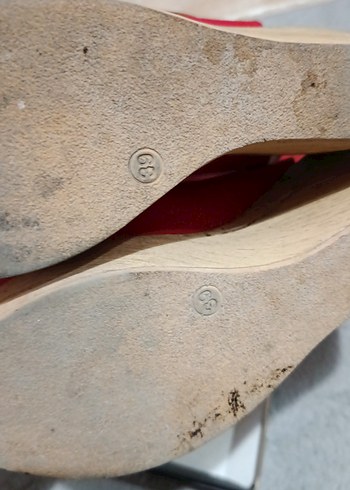 Kırmızı Tokalı Kadın Dolgu Topuklu Ayakkabı - Görsel 6