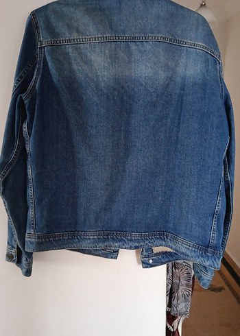 Düğmeli Kadın Mavi Kot Ceket - Görsel 3