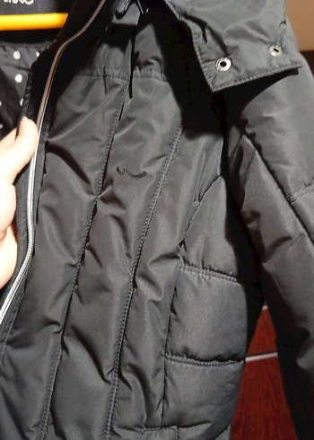 Gri Fermuarlı Kadın Kışlık Mont - Görsel 2