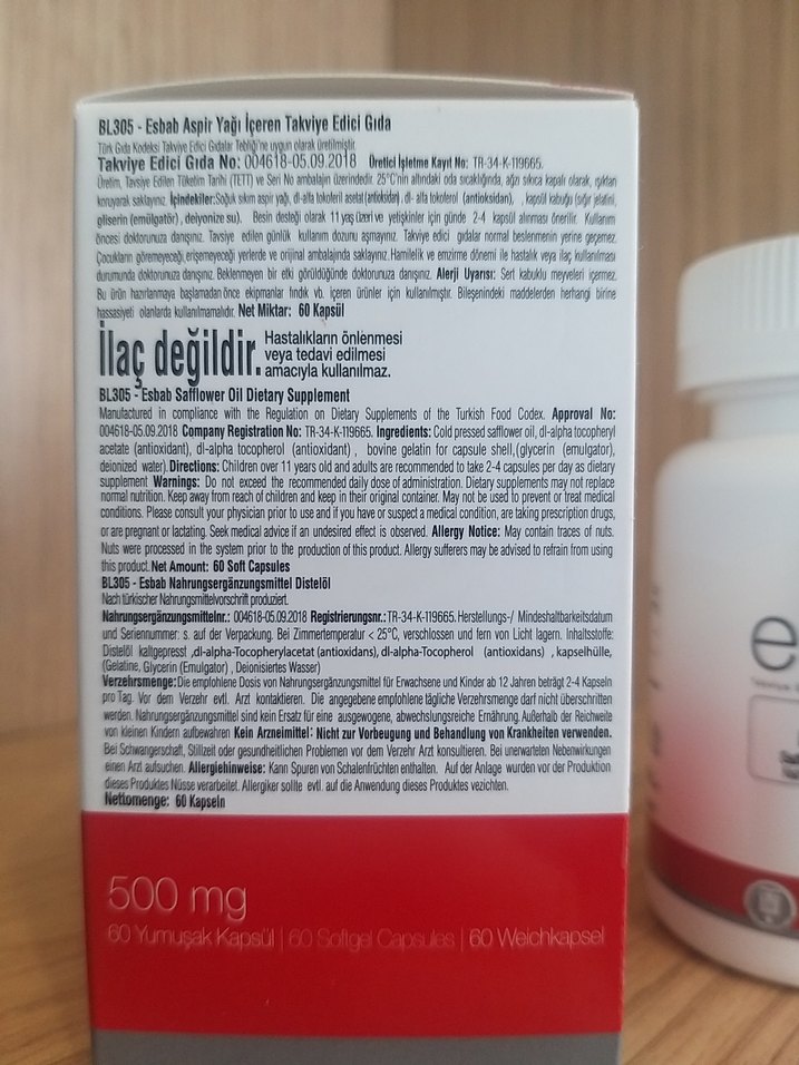 Esbab Aspir Yağı Kapsülleri 500 mg 60 Adet - Görsel 2