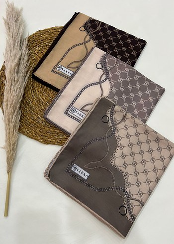 Zincir Detaylı Kadın Kahverengi Şal - Görsel 2