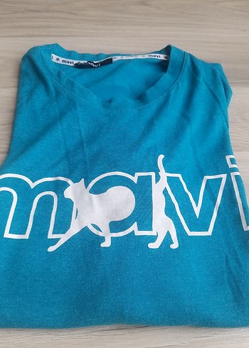 Mavi Erkek Baskılı Mavi Tişört - Görsel 3