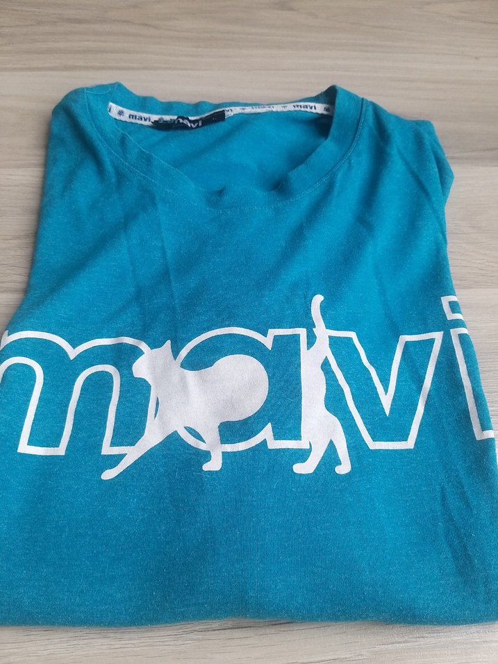 Mavi Erkek Baskılı Mavi Tişört - Görsel 3