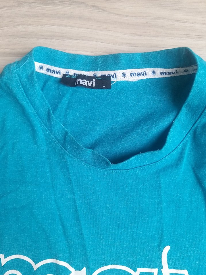 Mavi Erkek Baskılı Mavi Tişört - Görsel 2