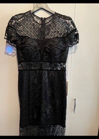 Siyah Dantel Uzun Gotik Kadın Elbise - Görsel 3