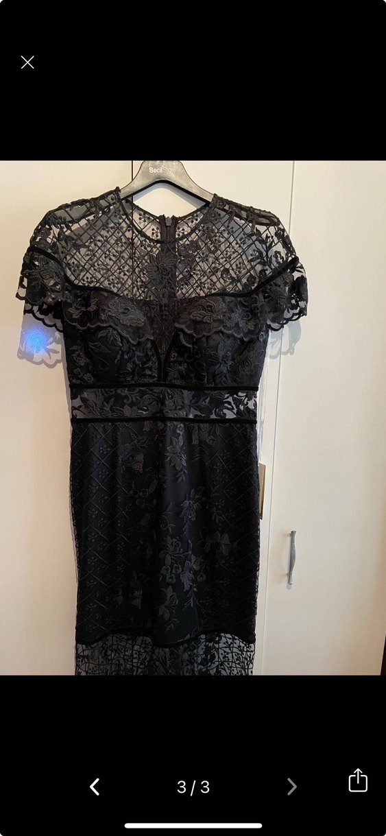 Siyah Dantel Uzun Gotik Kadın Elbise - Görsel 3