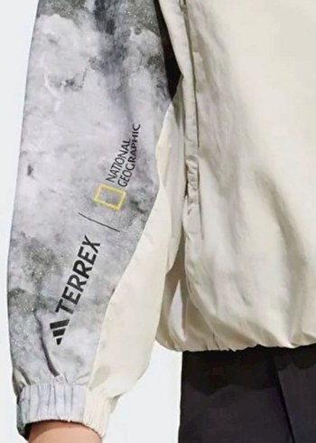 Gri Beyaz  Desenli Fermuarlı Kadın Ceket - Görsel 2