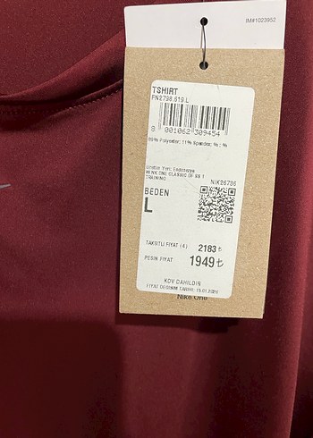 Bordo Nike Kadın Kısa Kollu Tişört - Görsel 3
